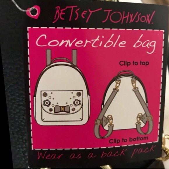 Like🆕 Betsey Johnson | Mini Convertible Backpack Purse - Picture 12 of 16
